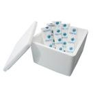 Kit Caixa Isopor 1,5L Litro 6 Gelo Flexível 45g Parede Simples