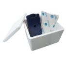 Kit Caixa Isopor 1,5L Litro e 1 Gelo Rígido 200ml e 1 Gelo Flexível 120g Parede Simples
