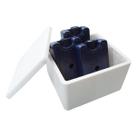 Kit Caixa Isopor Térmica 1,5L Litro e 3 Gelo Rígido 200ml