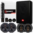 Kit Caixa JBL SW8AMS 200W com 4 Alto Falantes JBL 6 e 5 pol 62VMS80 5TRMS80 160W e Módulo Amplificador Taramps TS400 400W