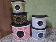 Kit Caixa Mantimentos 5 peças Linha Feras Tupperware