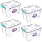 Kit caixa organizadora grande transparente com tampa e travas 20 litros