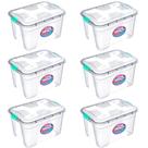 Kit caixa organizadora grande transparente com tampa e travas 20 litros