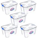 Kit caixa organizadora grande transparente com tampa e travas 30 litros