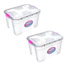 Kit Caixa Organizadora Transparente 12 Litros Com tampa e Travas