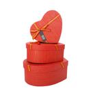 Kit Caixa Papel Rígido Coração Vermelho com Laço - 3 unidades - Rizzo