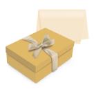 Kit Caixa Para Presentes Amarelo Laço Papel de Seda Tamanho M 35x25x11 cm
