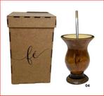 Kit Caixa Pequena + Cuia + Bomba de Chimarrão - FÉ