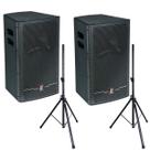Kit Caixas Acústicas Ativas Staner Upper 312A 2 Vias 180 W + Tripé
