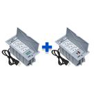 Kit Caixas De Tomadas 4 Blocos Basculante 3Tom 10A 2USB 3USB