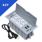 Kit Caixas De Tomadas 4 Blocos Basculante 3Tom 20A 2USB 4.9A Kit Caixas De Tomadas 4 Blocos Basculante 3Tom 20A 2USB 4.9A