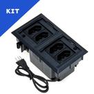 Kit Caixas De Tomadas 4 Blocos Com 4 Tomadas 20A Preto