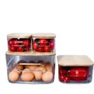 Kit Caixas Organizadoras Acrilico e Tampa Bambu Porta Objetos 4 UN Kit Caixas Organizadoras Acrilico e Tampa Bambu Porta Objetos 4 UN