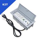 Kit Caixas Tomadas 7 Blocos 4 Tom 20A 2USB 1Rj45 1USB dados