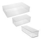 Kit Caixinhas Organizadoras De Poliestireno My Box Incolor 3 Tamanhos P M G Organize Sua Casa