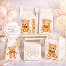 Kit Caixinhas Personalizadas Ursinho Fofo Lembrancinhas Festa Infantil 20, 30 ou 50 Unidades Nome e Idade Quantida