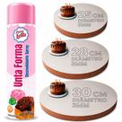 Kit Cake Board 25cm 28cm 30cm e Unta Forma 400ml Confeitaria Kit Cake Board 25cm 28cm 30cm e Unta Forma 400ml Confeitaria