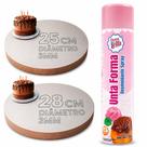 Kit Cake Board 25cm 28cm e Unta Forma 400ml Bolo Confeitaria