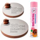 Kit Cake Board 25cm 30cm e Unta Forma 400ml Bolo Confeitaria Kit Cake Board 25cm 30cm e Unta Forma 400ml Bolo Confeitaria