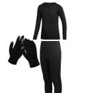 Kit Calça Blusa Térmica Infantil Feminino Luva Inverno Frio Intenso Tamanho Único