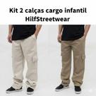 Kit Calça Cargo Infantil 100% Algodão em Sarja/Jeans