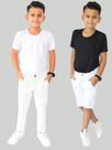 Kit Calça e Bermuda Infantil Masculina Sarja Com Regulagem Kit Calça e Bermuda Infantil Masculina Sarja Com Regulagem
