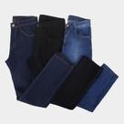 Kit Calça Jeans Skinny Vale de West Com Elastano Masculina - 3 Peças