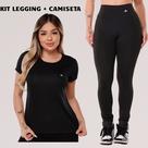 Kit Calça Legging e Camiseta Feminina Dry Academia Treino