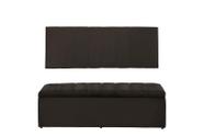 Kit Calçadeira e Painel Vitoria 158 cm Suede Marrom Escuro