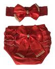 Kit Calcinha Bunda Rica Laço Faixa Cabelo Roupa Bebe Luxo