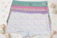 Kit Calcinha Infantil Feminina Boxer Shortinho Canelada forro algodão Confortável Menina