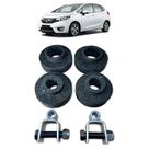 Kit Calço de Mola Dianteiro/Traseiro 4cm + Prol. Honda Fit