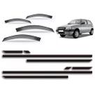 Kit calha chuva fiat uno 1992 a 2009 + friso lateral
