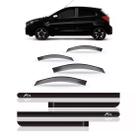 Kit calha chuva ford ka hatch 2015 2016 2017 2018 + friso lateral