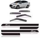 Kit calha chuva new fiesta sedan 2010 a 2018 + friso lateral