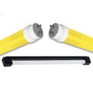 Kit Calha Sobrepor Tubular Led 1,2m Preto Lâmpada Colorida 20w Iluminação