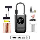 Kit Calibrador Digital Mini Compressor Portátil e Kit Reparo Pneu