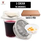 Kit Cálice Lacrado Suco Uva c/ Pão Ázimo Santa Ceia Pronta 48 unidades Natural Tampa Chapéu Smart