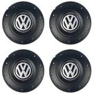 Kit Calota Centro de Roda Vw Amarok Garra Media Preta com Emblema (4 Pc)