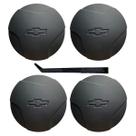 Kit Calota Centro Roda Corsa Wind 94 96 99 Preto F + Chave