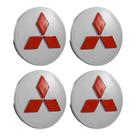 Kit Calotinha Roda Mitsubishi Asx Lancer Prata Vermelho 60mm