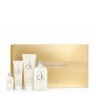 Kit Calvin Klein CK One Unissex - Eau de Toilette 200ml + Body Lotion 200ml + Shower Gel 100ml + Eau de Toilette 15ml