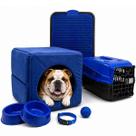Kit Cama 3em1 Suede Pet Grande Sanitário Transporte Acessórios