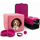 Kit Cama 3em1 Suede Pet Médio Sanitário Transporte Acessórios