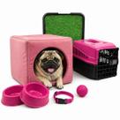Kit Cama 3em1 Suede Pet Pequeno Sanitário Grama Transporte Acessórios