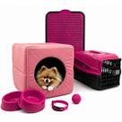 Kit Cama 3em1 Suede Pet Pequeno Sanitário Transporte Acessórios