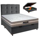 Kit Cama Box Bau + Cabeceira + Colchão Casal Molas Ensacadas - Legriff - Sankonfort