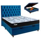 Kit Cama Box Bau + Cabeceira + Colchão Casal Molas Ensacadas - Life Gold - Paropas