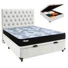 Kit Cama Box Bau + Cabeceira + Colchão Casal Molas Ensacadas - Life Gold - Paropas