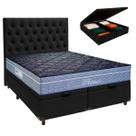 Kit Cama Box Bau + Cabeceira + Colchão Casal Molas Ensacadas - Petrus - Paropas
